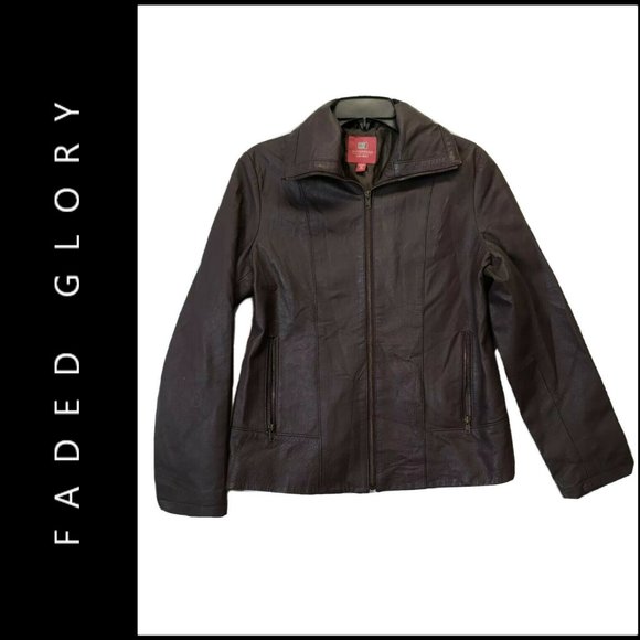 faded glory leather jacket